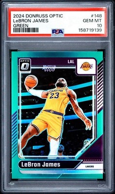 2024-25 Donruss Optic LeBron James Green Prizm SP /5 PSA 10 Lakers #148 Gem Mint