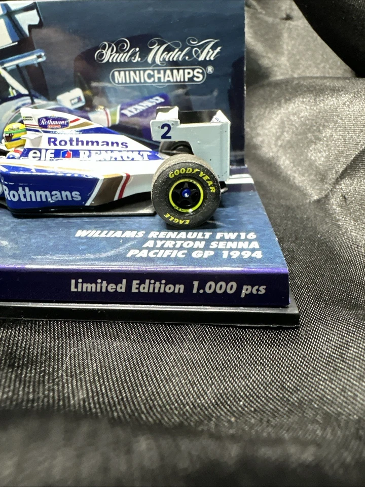1/43 MINICHAMPS 1994 Williams Renault FW16 Ayrton Senna 1/1000 Pcs. RARE!! USA - Image 2 of 4