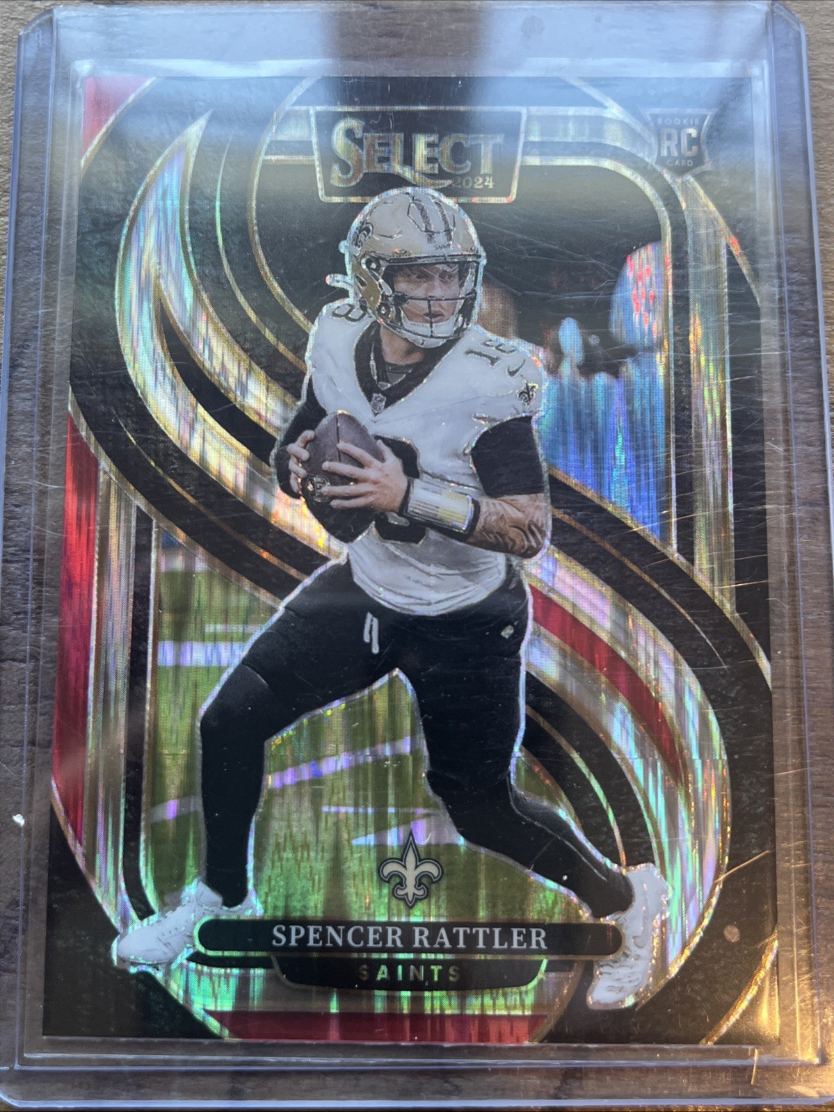2024 Panini Select - Premier Level Spencer Rattler #130 Black & Red Shock Prizm 