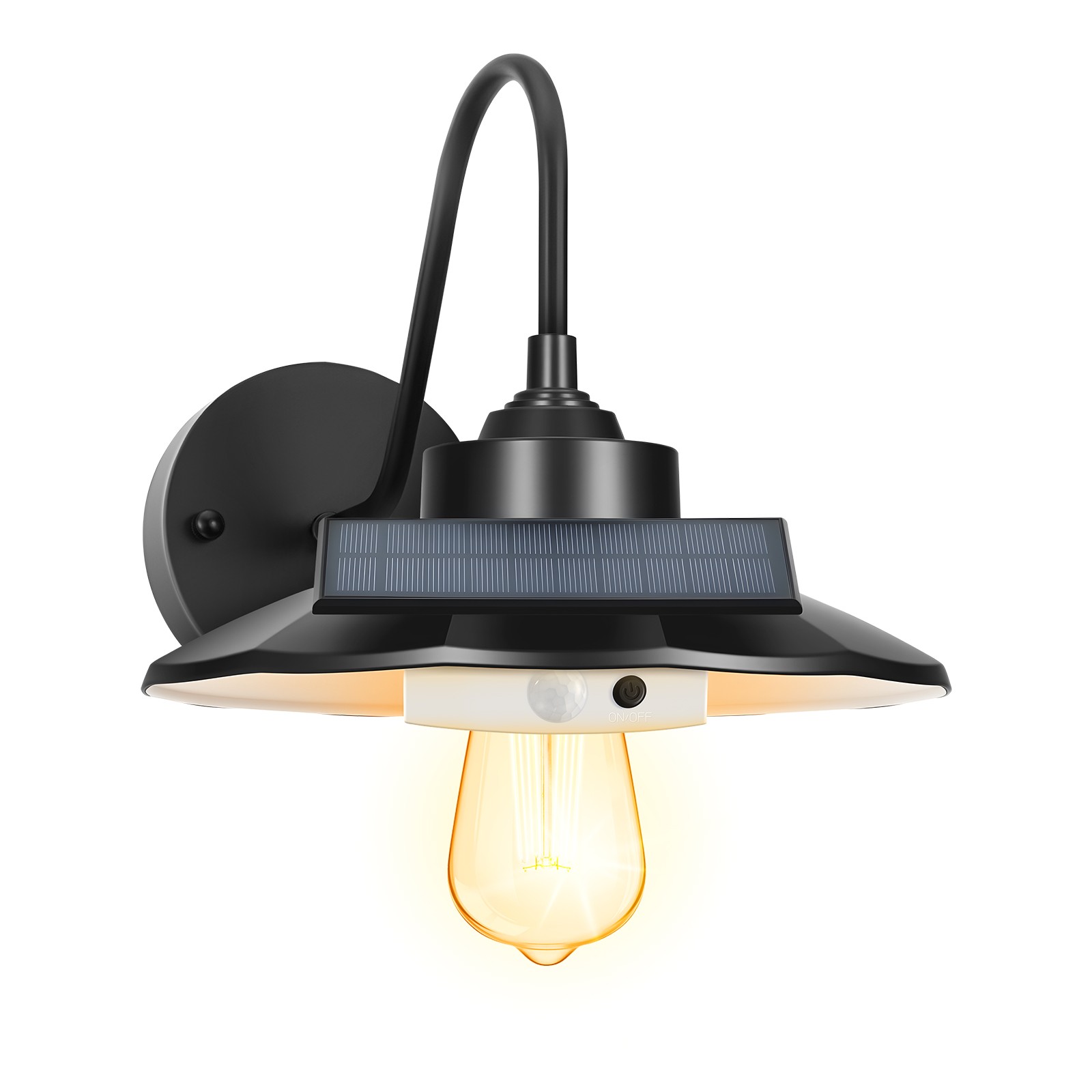 VEVOR 2 Pack Solar Outdoor Barn Light 3 Modes Farmhouse Gooseneck Wall Sconce