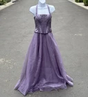 Michaelangelo Princess Pastel Purple Halter Dress Prom Embroidered Corset Y2K
