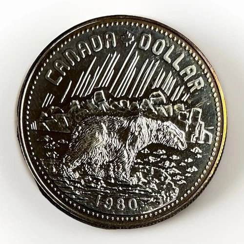 1980 Proof 50% Silver Canadian Dollar Polar Bear