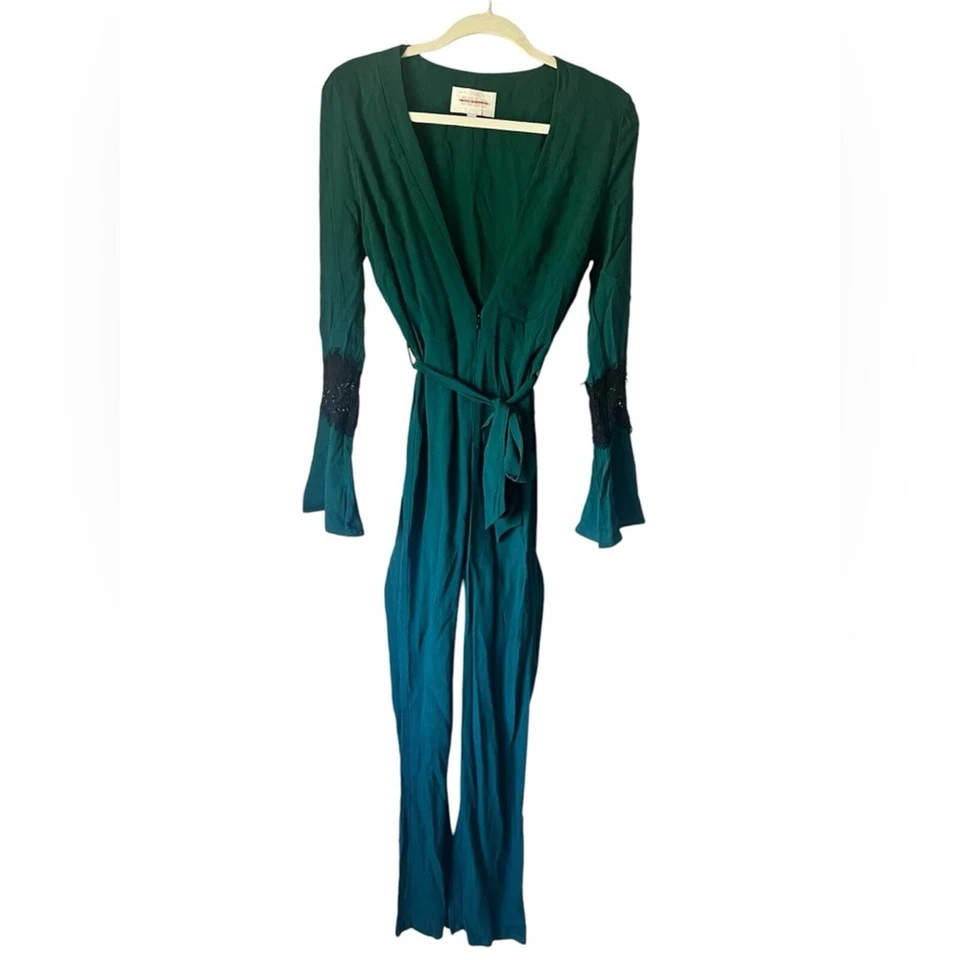 Mono Stone Cold Fox verde esmeralda lino algodón talla 1 = talla 2 nuevo sin etiquetas Foto 3 de 4