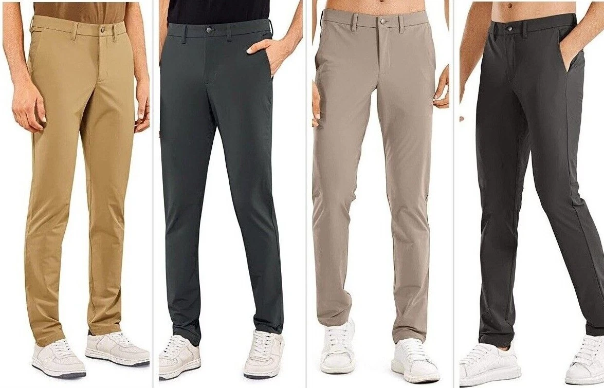 CRZ YOGA Men's Golf Pants Quick Dry Lightweight Casual Trousers with Pockets