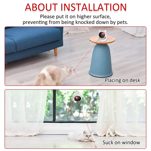 Juguetes láser interactivos para gatos juguetes láser para gatos de interior recargables - Imagen 8 de 12