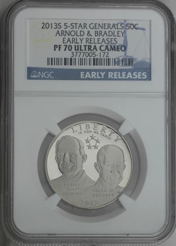 2013-S 5-Star Generals Half Dollar Arnold & Bradley NGC PF70 Ultra Cameo ER