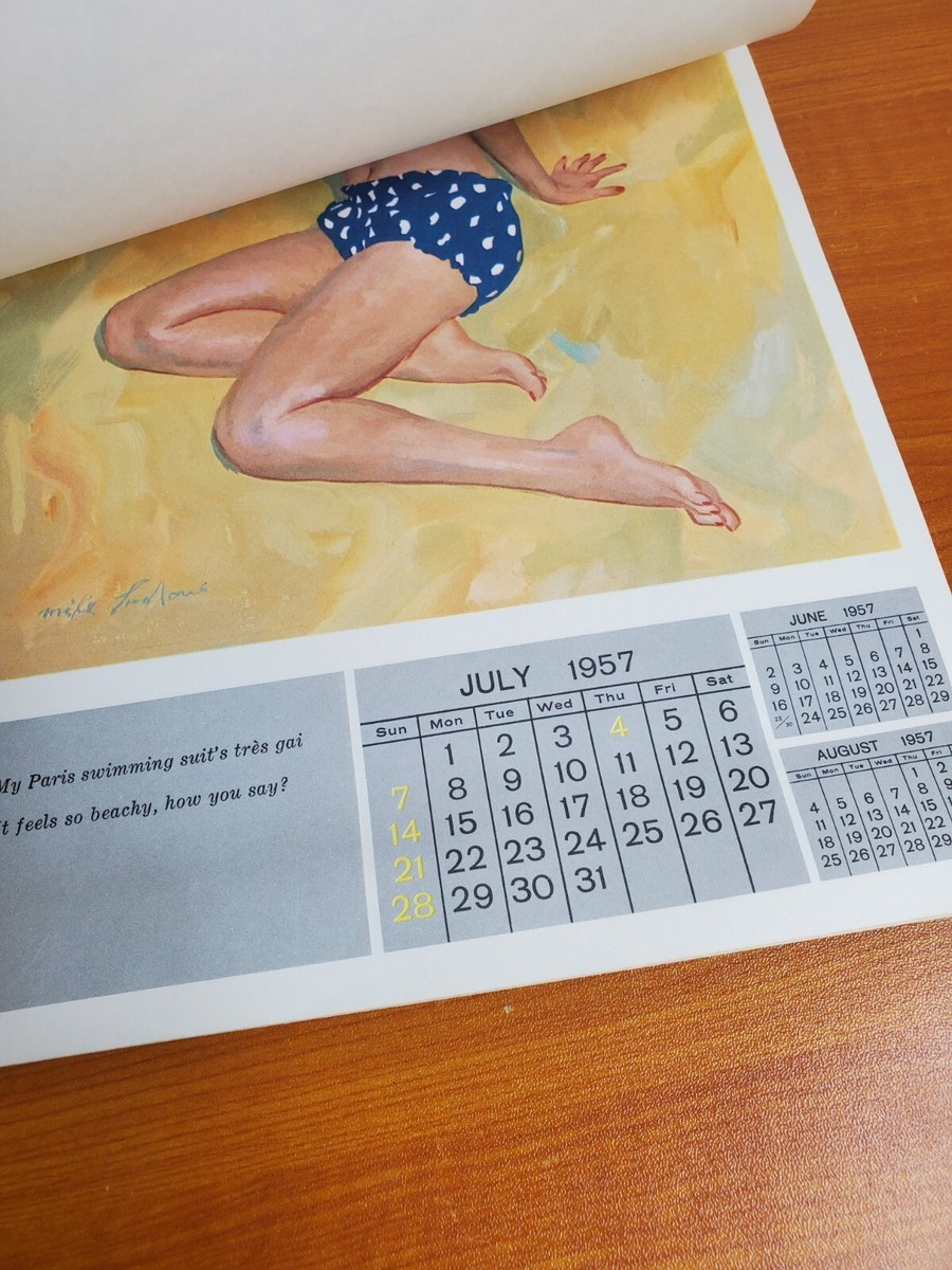 1957 Esquire Girl Pinup Girl Calendar Full 12 Month Calendar