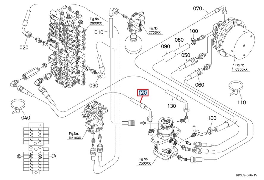 Riho　0527 Kubota Hydraulic Hose (7J999-99062) | Coleman Equipment