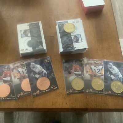 1997 Pinnacle Football Mint Coin 1-30 & 1-30 Card Lot Set (60 Total) M/NM Sleeve