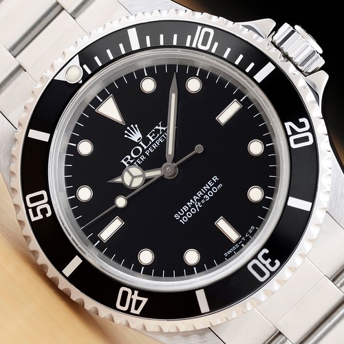 ROLEX MENS SUBMARINER 14060 NO DATE BLACK STEEL OYSTER 40MM WATCH