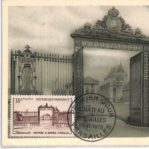 FRANCE FDC MAXI CARD Postcard 1952 *Versailles* GATE First Day {samwells}PX296 - Image 3 of 4