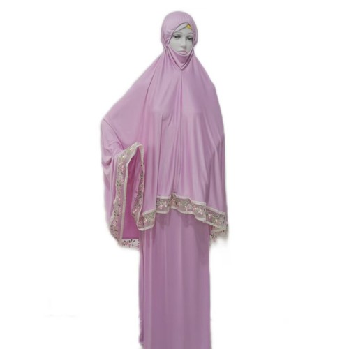 Muslim Ramadan Prayer Dress Modest Hijab Abaya Robe Arab Blouse Skirts 2PCS Sets - Picture 6 of 29