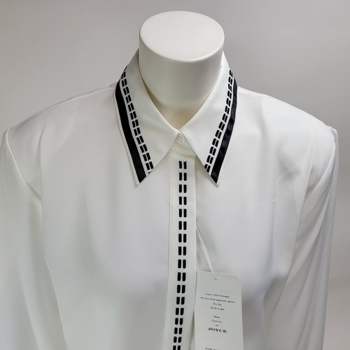 Vintage Joyce Dressy Blouse White Long Sleeve Women's Size 12 NWT - Picture 2 of 14