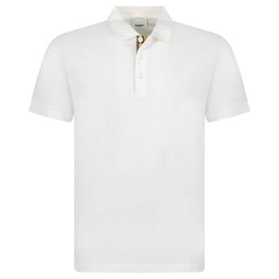 Burberry 'Eddie' TB Check Placket Polo-Shirt White UK