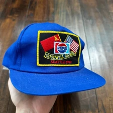 Goodwill Games Seattle 1990 VTG Hat Cap Snapback Blue Bins Pepsi USA