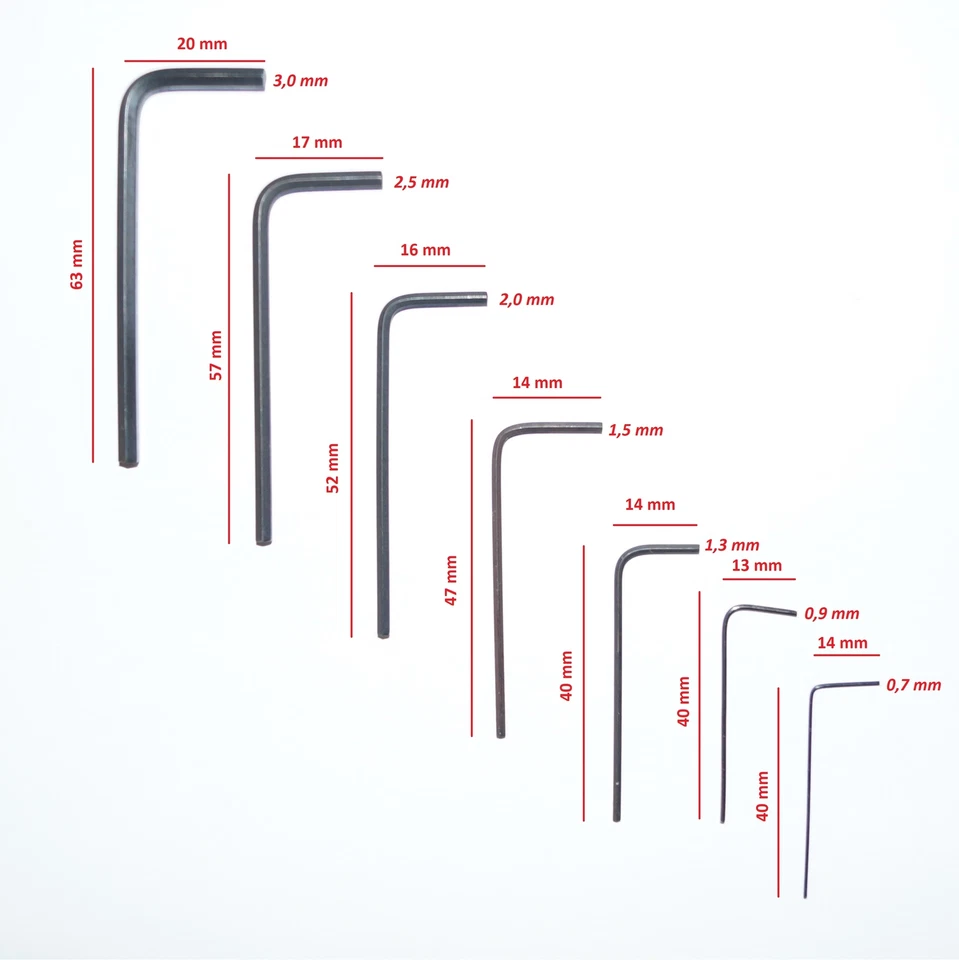 Imbusschlüsselsatz Mini Innensechskant Schlüssel Stiftschlüsselset Set 0,7-3 mm - Bild 2 von 4