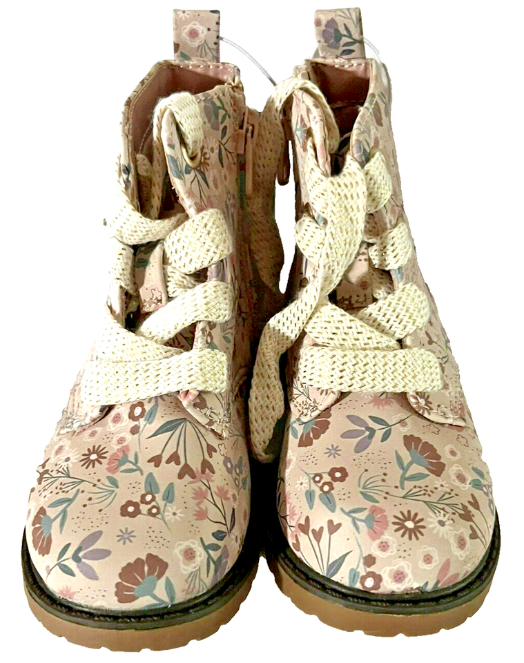 Cat and Jack Giovanna Toddler Girls Ankle Combat Boots Pink Beige Floral Size 7 eBay