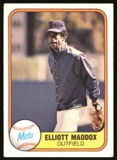 1981 Fleer Elliott Maddox #326 New York Mets