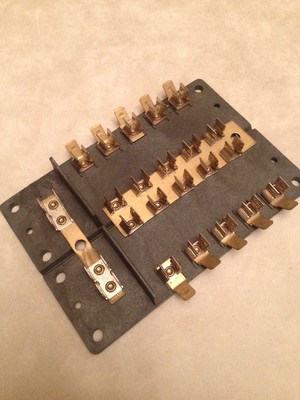 Fuse Block~Boat~Car~Truck~10 Gang W/ Common Ground or Hot~AWG Glass Fuses~Brass