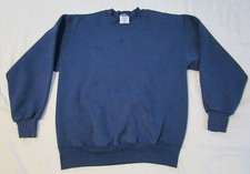 Vintage Jerzees Super Sweats Plain Blue Pullover Crew Neck Mens Sweatshirt Med