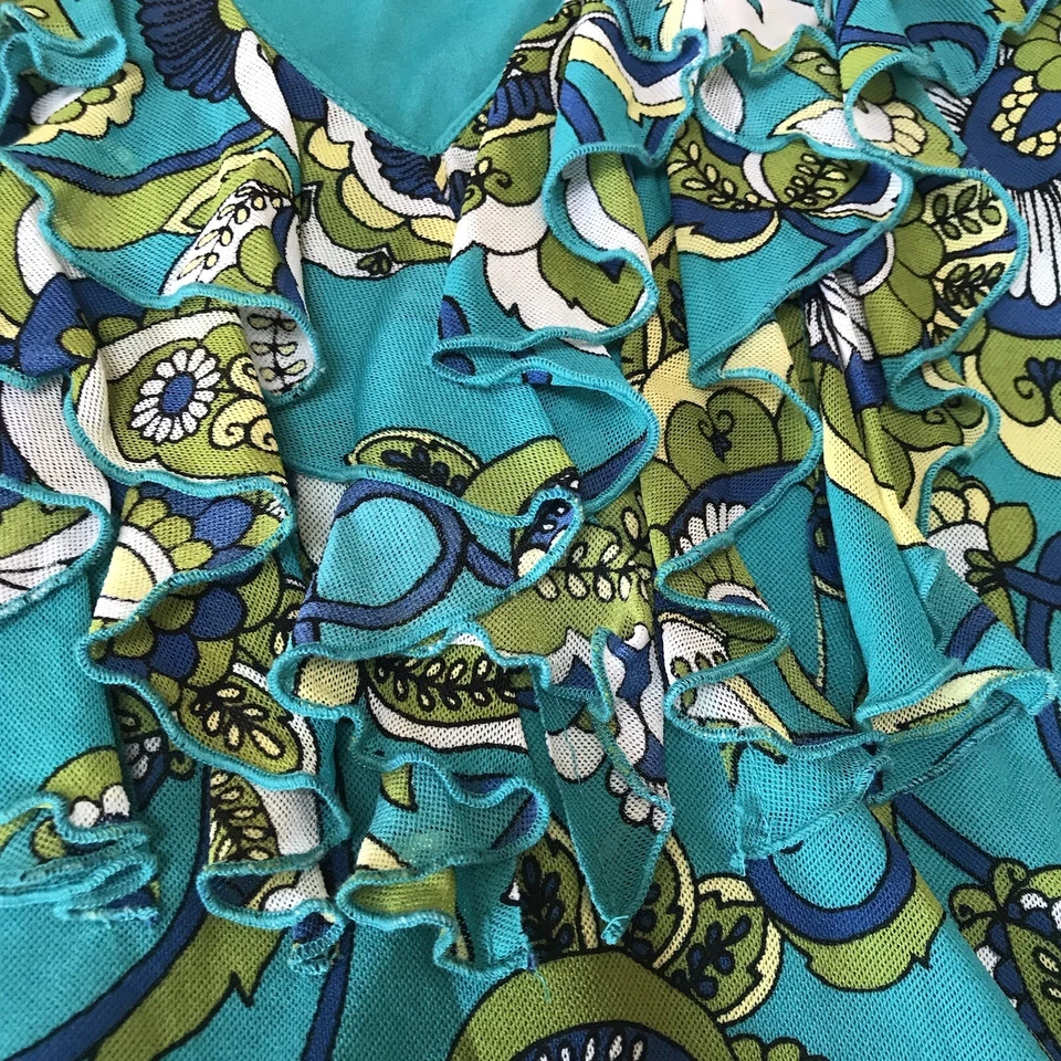 Top Y2K Mujer Mediano Floral Groovy Malla Volantes Hada Grunge Boho Disco Retro Años 60 Foto 4 de 4