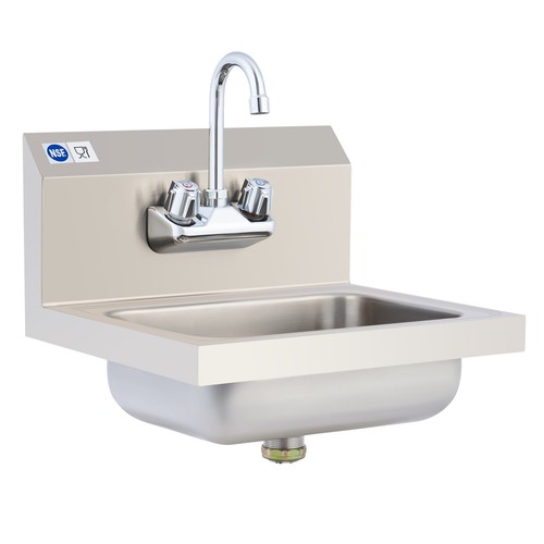 WILPREP NSF 14" Wall Mount Hand Wash Sink Commercial Stainless Utility Basin - Picture 11 of 12