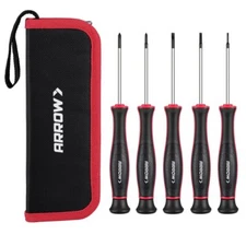 ARROW 5PCS Magnetic Precision Screwdriver Set Phillips Slotted Mini Screw Driver