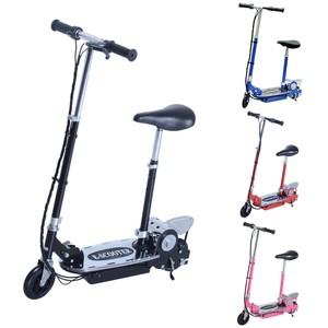 Patinete Eléctrico Scooter Plegable con Asiento Ajustable Carga 50Kg 4 Colores