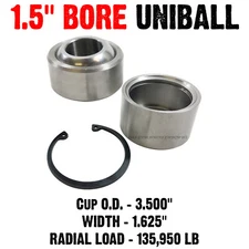 1.5" Bore Uniball Kit Spherical Bearing Fabricate 4x4 Radius rod Control arms