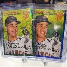 2023 Topps Platinum Juan Marichal Giant Green Toile Mini Blue-Diamond /99 & /199