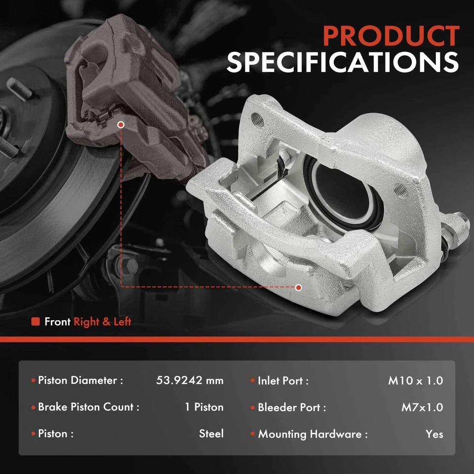 Pinza de freno delantera izquierda y derecha 2 piezas con soporte para Scion xA xB 2004-2006 Foto 2 de 4