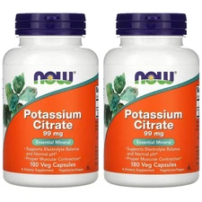 Now Foods, (2 Pack) Potassium Citrate, 99 mg, 180 Capsules