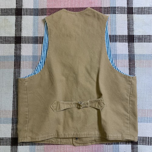 Vintage Scully Vest w/Pockets Brown Canvas Buckle Back Western Cut CowboySize L! - Picture 5 of 6