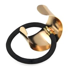 Hair Ties, Gold Punk Metal Circle Hair Cuff Ponytail Holder Elastic Hair Ties...