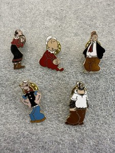 Popeye 1985 Pin Lot Of 5 Pins