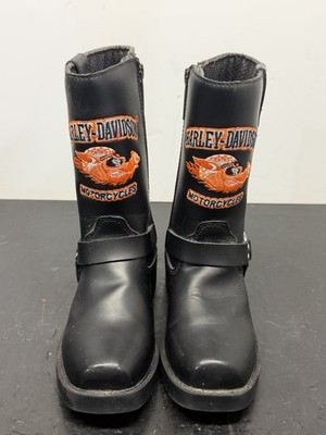 Harley-Davidson  Little Kid's Black Leather Harness Boots Sz 12m