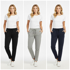 WOMENS OPEN HEM JOGGING BOTTOMS JOGGERS FLEECE TROUSERS LADIES TRACKSUIT PANTS