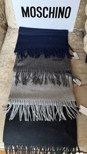 Moschino Schal unisex Luxus Loro Feine Merino Wolle Anthrazit Grau Angebot!