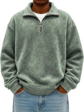 Men's Casual Sweatshirt Solid Color Long Sleeve Pullover Sweatshirt