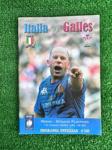 ITALY VS WALES RUGBY 2007 OFFICIAL MATCH PROGRAM STADIUM FLAMINIO ROME