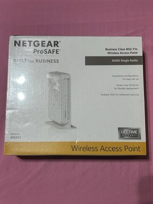 NETGEAR WN203 N300 Wireless Access Point 300Mbps PoE VLAN Multiple SSID 802.11n