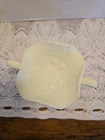 Vintage Fenton Satin Jade Green Ruffled Pear Basket Pattern Candy Dish