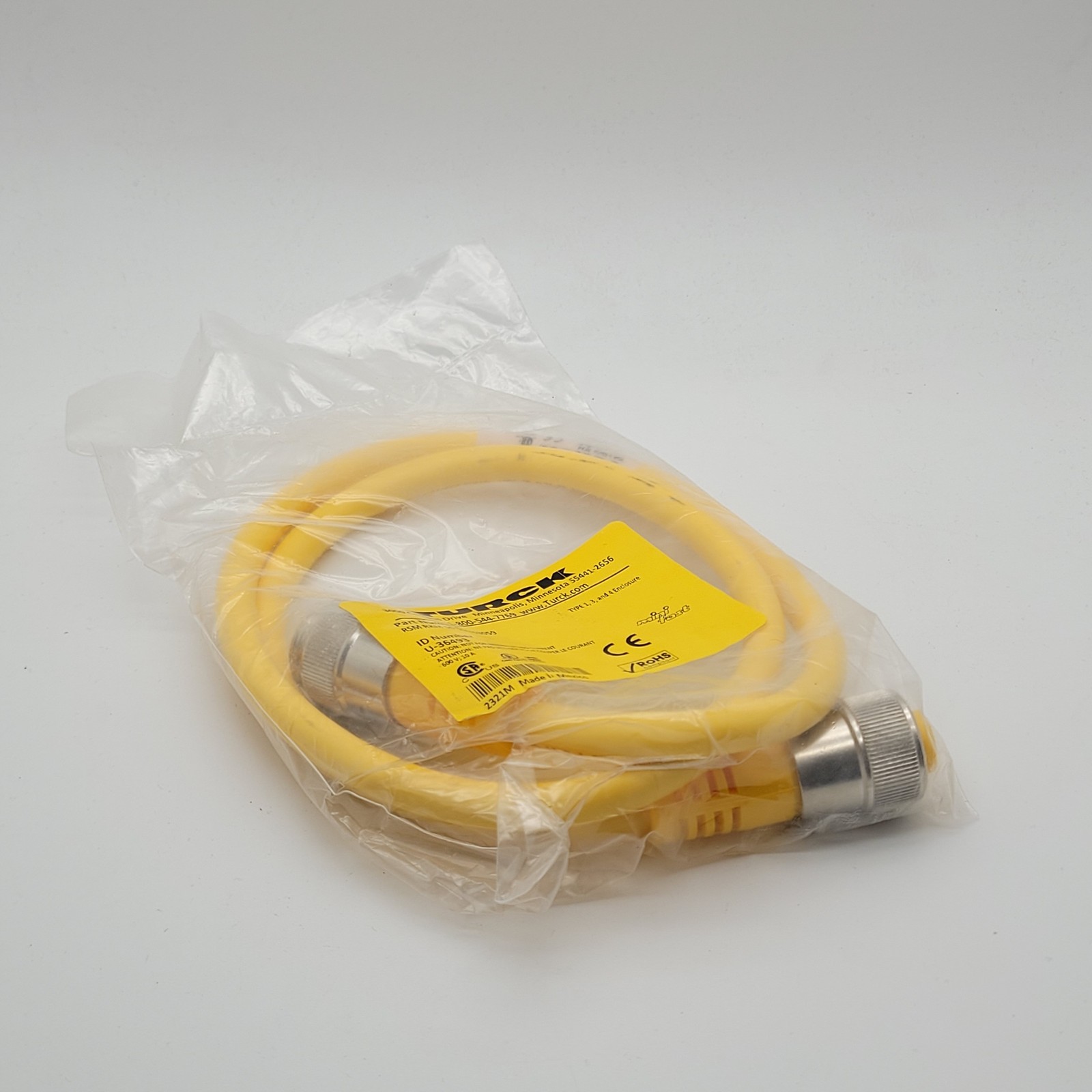 Turck RSMRKM56-1M/S3059, U-36493, 5 Pin Minifast Molded Cable, 1 Meter - NEW