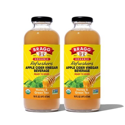 Organic Apple Cider Vinegar Beverage, Ginger Lemon Honey - 16Oz, 2 Pack
