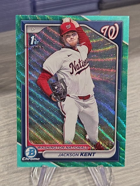 Jackson Kent 2024 Bowman Draft Chrome Aqua Wave Refractor /125 1st #BDC-174