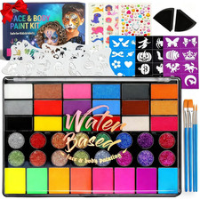 Professional Face Painting Kit for Kids   42 Color Water-Activated Face Paint Ma