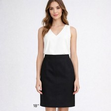 Black Pencil Skirt Womens Classic Tailored Stretch Mini Work Office