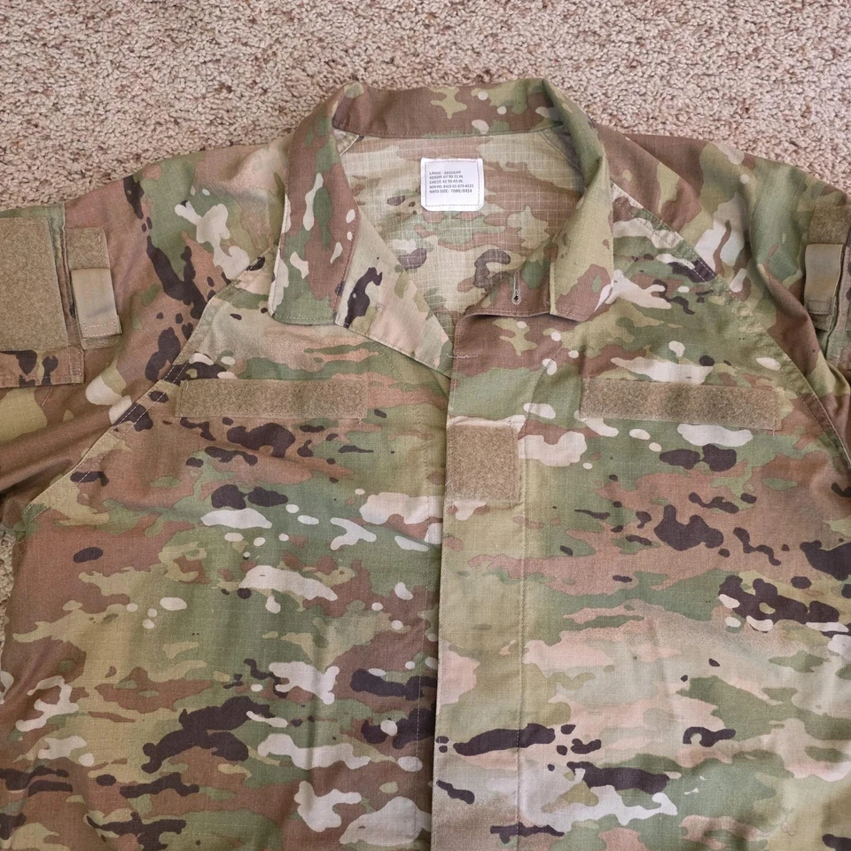 Army OCP Coat Improved Hot Weather Combat Uniform Mens Large Regular Camo Jacket - Image 3 of 4