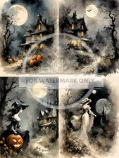 Haunted Manor Nights | A4 Rice Paper | Paper for Decoupage | Decoupage Central