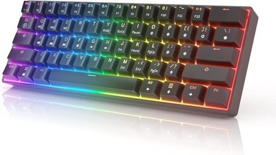 Lotto 5X HK Gaming GK61 Mechanische Tastatur 60% RGB Gateron Optisch